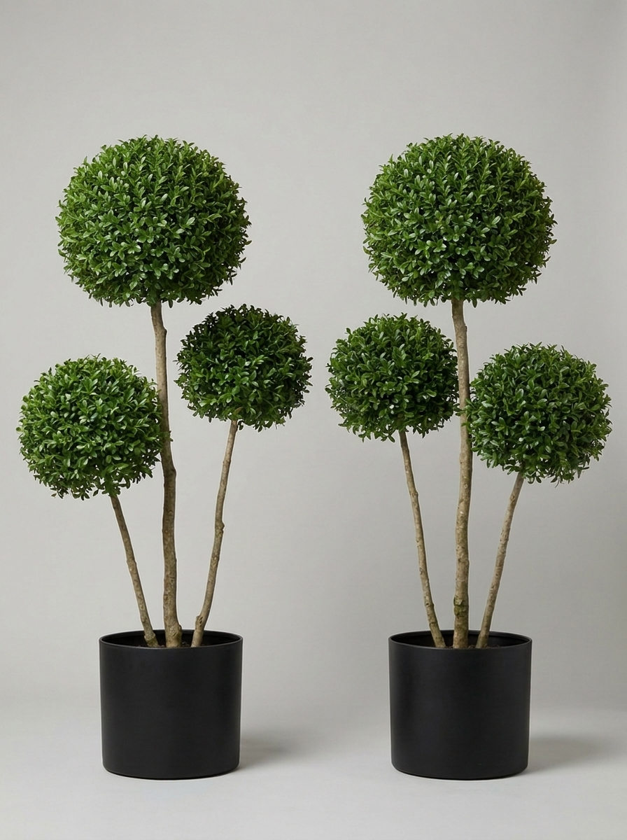 Delavay Privet Multi-Stem Balls Topiary Pair - Cumulo & Alto