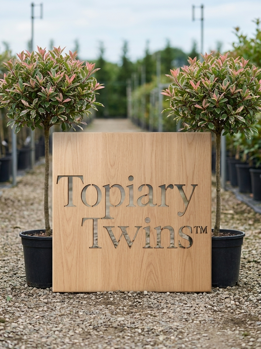 Pink Marble Lollipop Topiary Pair - Marla & Faye