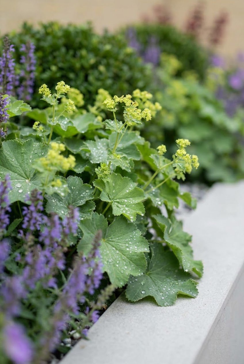 The Cottage Drift — Border by the Metre with Ilex Crenata Ball Topiary