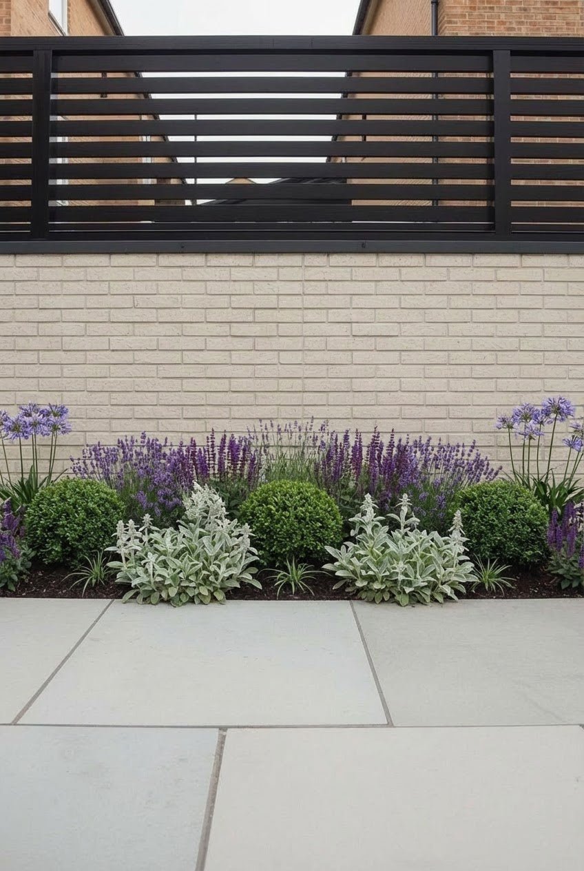 The Formal Edge — Border by the Metre with Ilex or Bay Lollipop Topiary