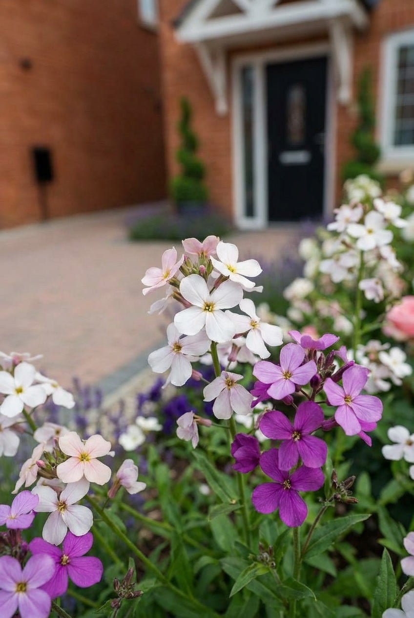 The Fragrant Entrance — Entrance Transformation with English Yew Spiral Topiary Pair