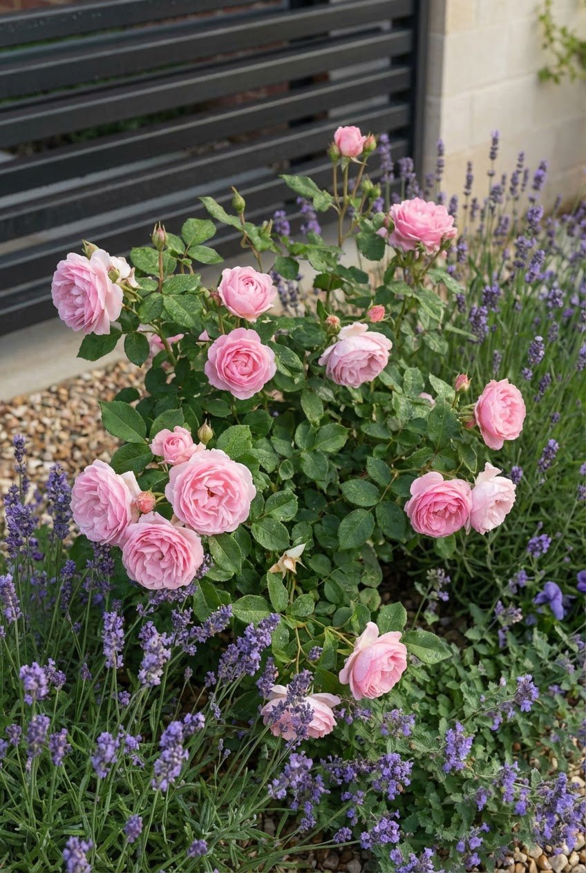 The Fragrant Path — Border by the Metre with Aromatic Bay Lollipop Topiary