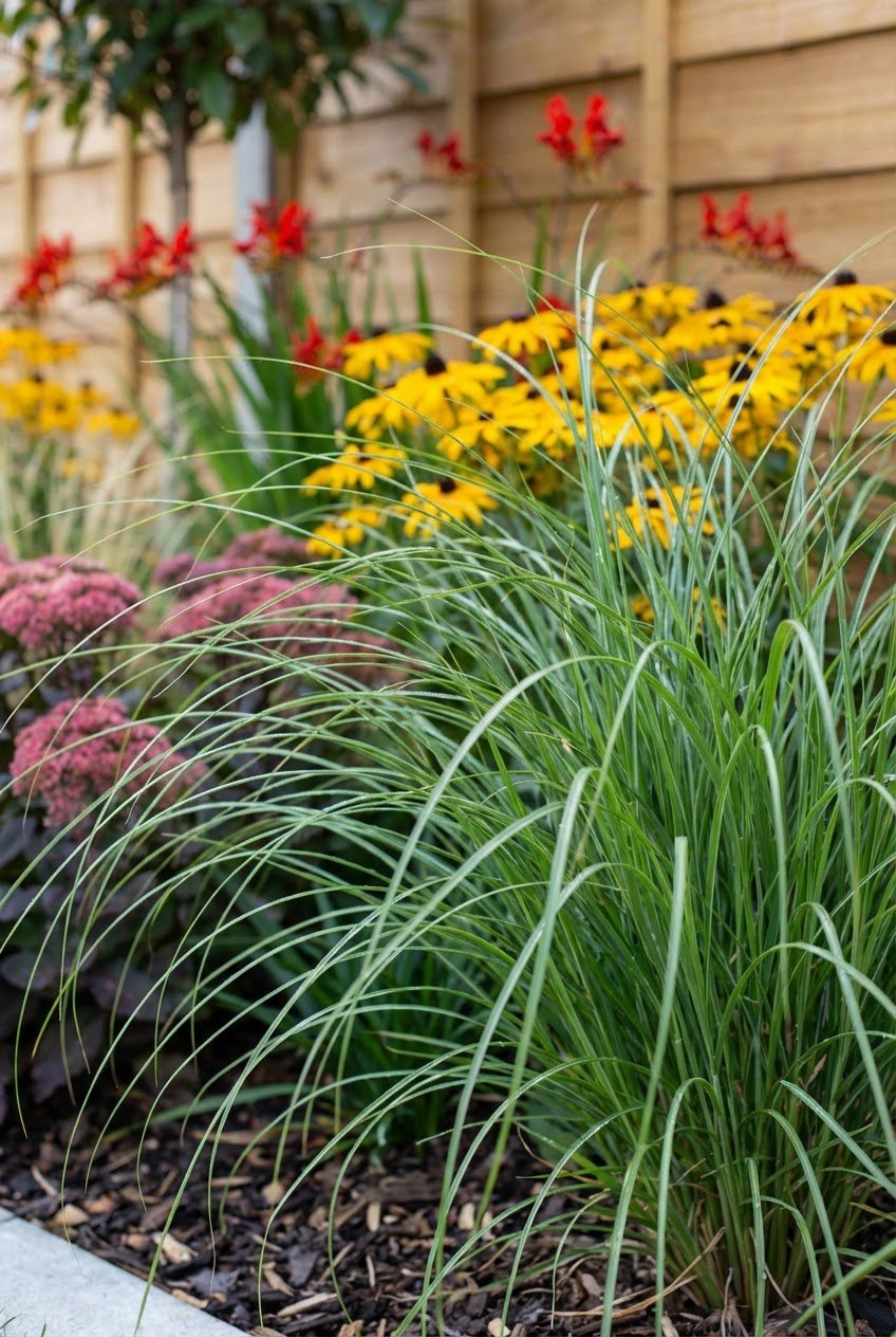 The Autumn Gold — Border by the Metre with Photinia 'Red Robin' Lollipop Topiary