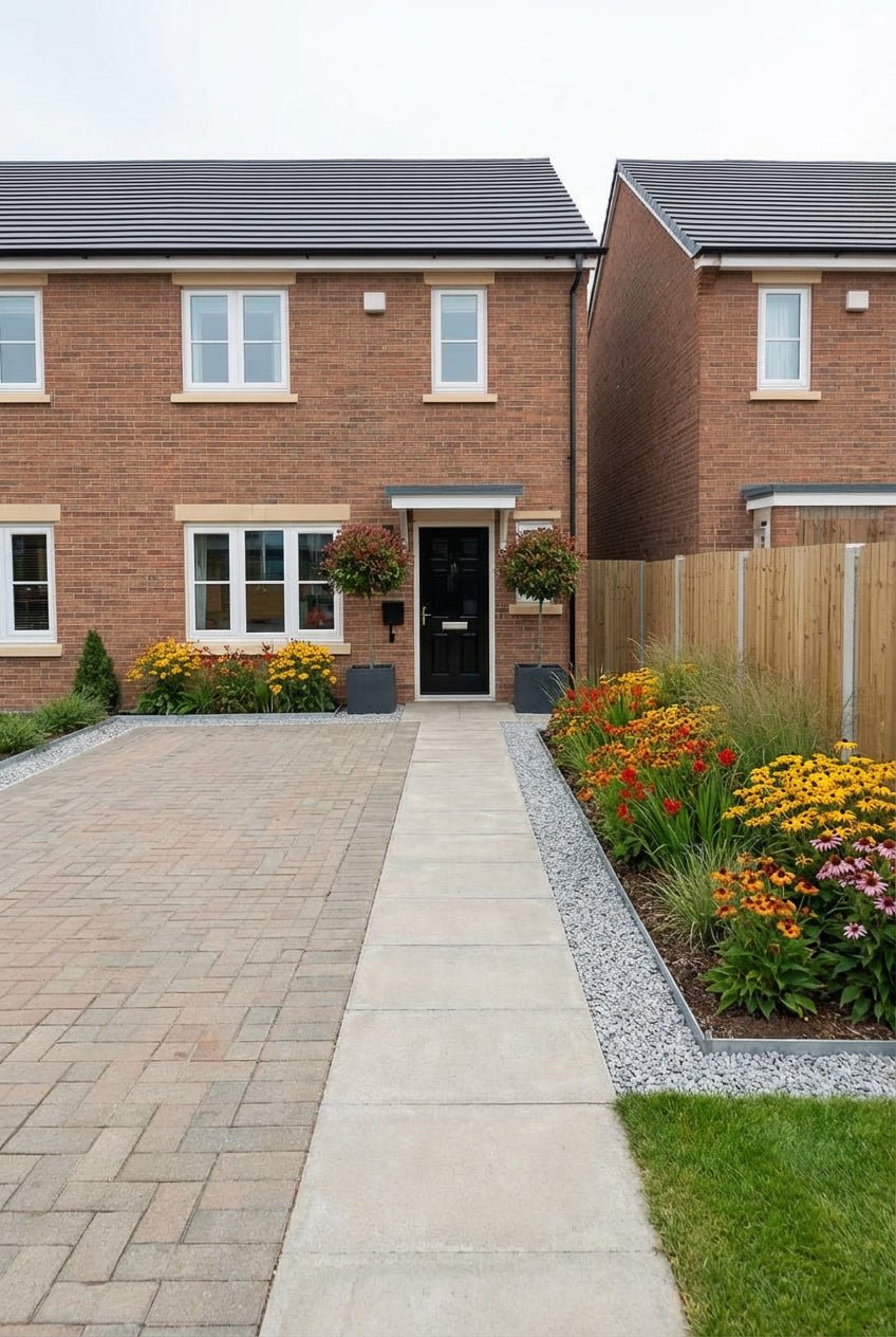 The Warm Summer Bundle — Entrance Transformation with Photinia Lollipop Topiary Pair